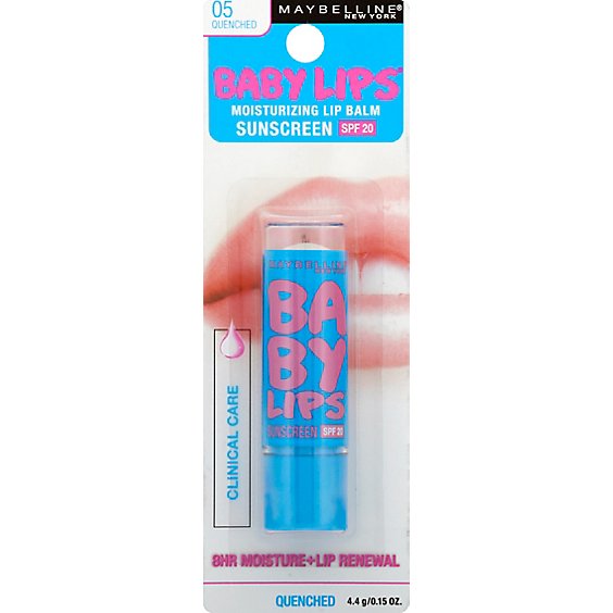 Maybelline Baby Lips Lip Balm Moisturizing Sunscreen SPF 20 Quenched 05 - 0.15 Oz