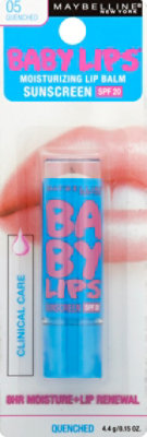 Maybelline Baby Lips Lip Balm Moisturizing Sunscreen SPF 20 Quenched 05 - 0.15 Oz