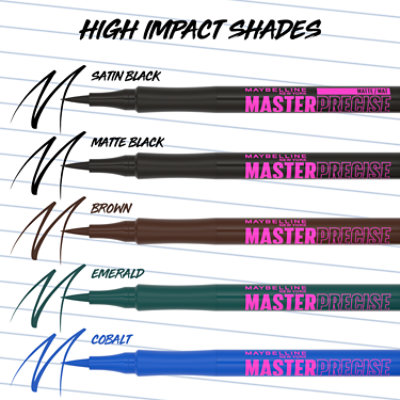 Maybelline Master Precise All Day Liquid Eyeliner Makeup Black - 0.03 Fl. Oz. - Image 4