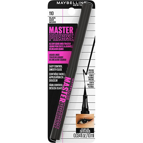Maybelline Eyestudio Eyeliner Ink Pen Master Precise Black 110 - 0.037 Fl. Oz.