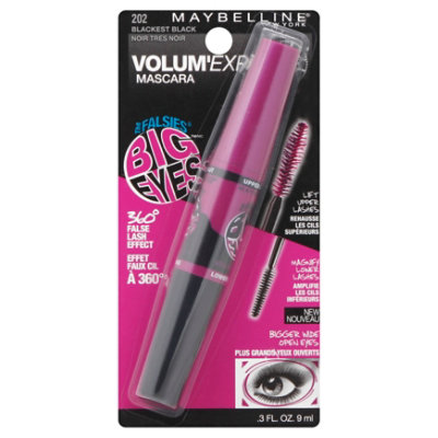 Maybelline Mascara Volum Express The Falsies Big Eyes Blackest Black 202 - .3 Fl. Oz.