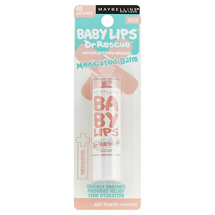 Maybelline Baby Lips Dr Rescue Lip Balm Medicated Just Peachy 45 - .15 Oz - Image 1