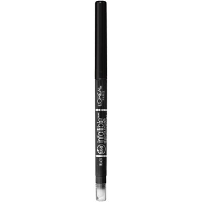 L'Oreal Paris Infallible Never Fail Pencil Eyeliner with Built in Sharpener Black - 0.01 Oz - Image 1