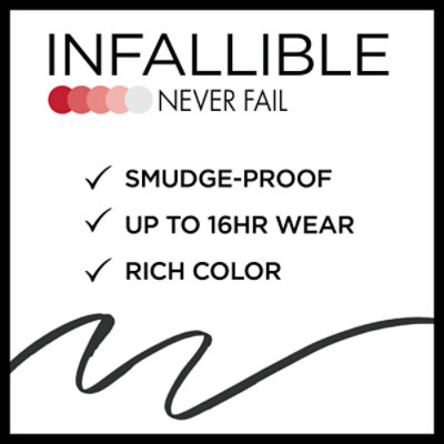 L'Oreal Paris Infallible Never Fail Pencil Eyeliner with Built in Sharpener Black - 0.01 Oz - Image 4