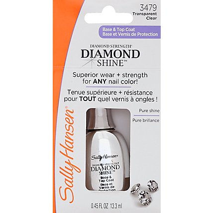 Sally Hansen Base & Top Coat Diamond Strength Diamond Shine Clear 3479 -  . Oz. - Carrs
