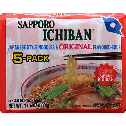 Sapporo Ichiban Ramen Original 5 Pack - 17.5 Oz - Image 2