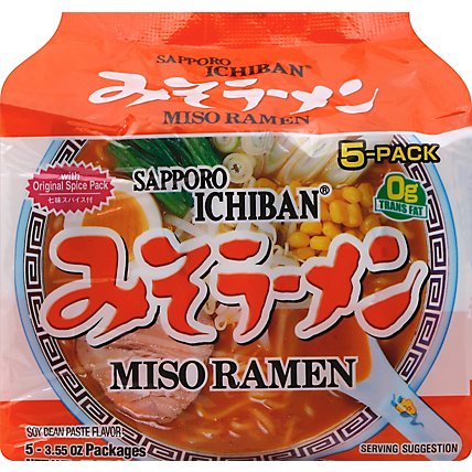 Sapporo Ichiban Ramen Miso 5 Pack - 17.5 Oz - Image 2