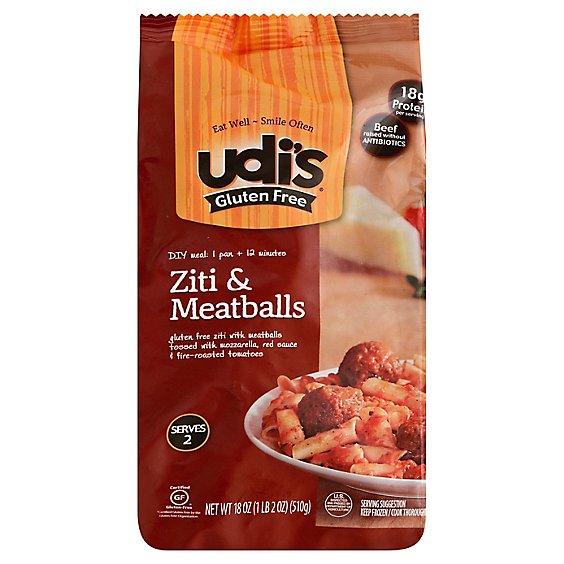 Udis Gluten Free Ziti & Meatballs - 18 Oz