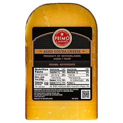 Primo Taglio Cheese Aged Gouda - 0.50 Lb - Image 1