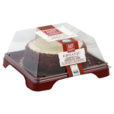 Just Desserts Cake 6 Inch Organic Chocolate Strawberry - Each