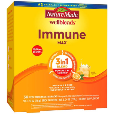 Nature Made Wellblends Immunemax Fizzy Drink Mix Stick Packs - 30 Count - Image 1