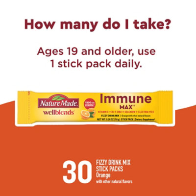 Nature Made Wellblends Immunemax Fizzy Drink Mix Stick Packs - 30 Count - Image 3