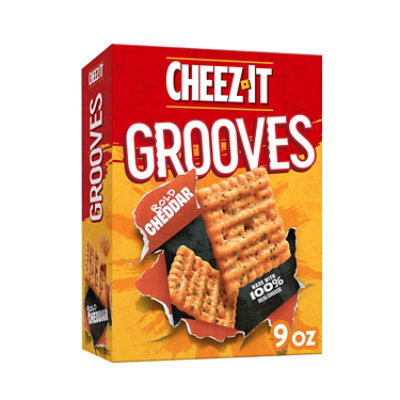 Cheez-It Grooves Cheese Crackers Crunchy Snack Bold Cheddar 9 Oz
