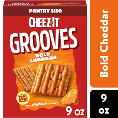 Cheez-It Grooves Cheese Crackers Crunchy Snack Bold Cheddar 9 Oz