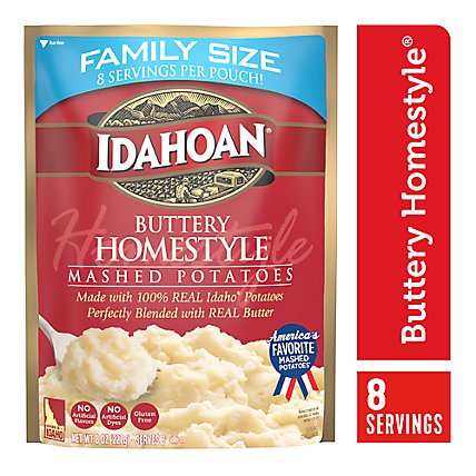Idahoan Buttery Homestyle Mashed Potatoes Family Size Pouch - 8 Oz - Image 1