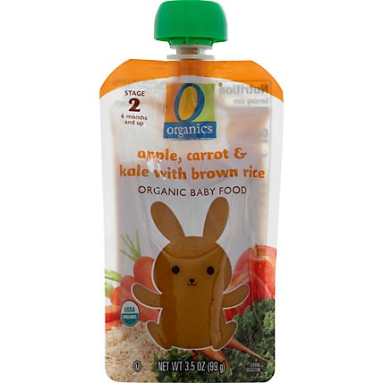 O Organics Organic Baby Food Stage 2 Apple Carrot & Kale With Brown Rice - 3.5 Oz - Image 2