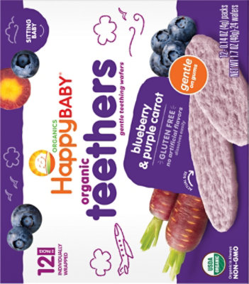 Happy Baby Organics Teether Crackers Blueberry And Purple Carrot - 12-0.14 Oz - Image 6