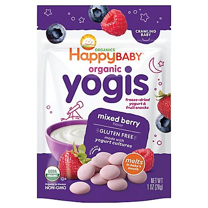 Happy Baby Organics Yogis Yogurt & Fruit Mixed Berry Snacks - 1 Oz - Image 2