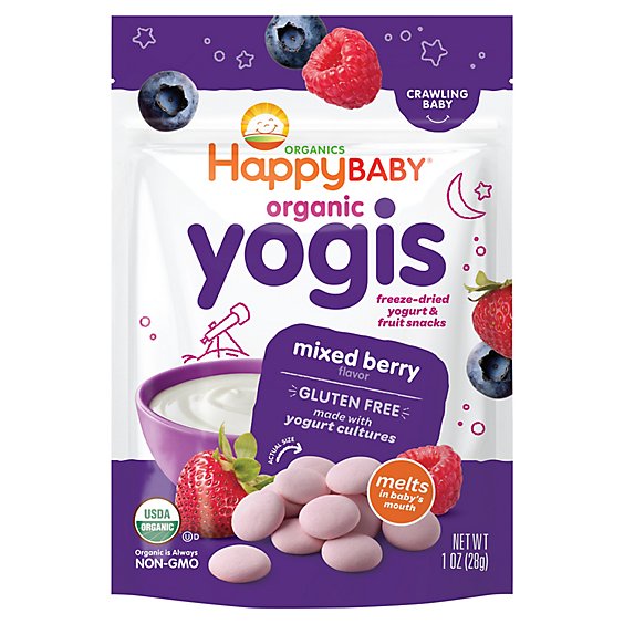 Happy Baby Organics Yogis Yogurt & Fruit Mixed Berry Snacks - 1 Oz