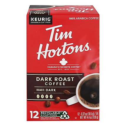 Tim Hortons Coffee K Cup Pods Dark Roast - 12-0.37 Oz - Image 3