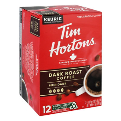 Tim Hortons Coffee K Cup Pods Dark Roast 12 0 37 Oz Albertsons