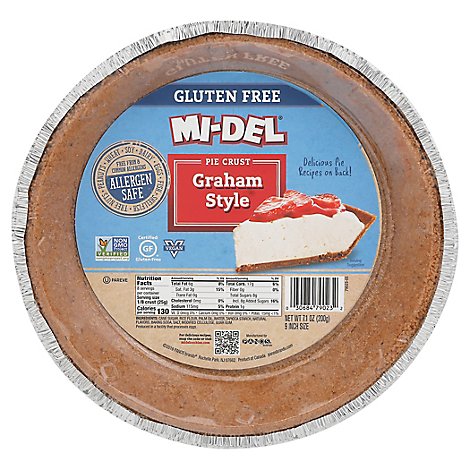 MI-DEL Pie Crust Gluten Free Graham Style - 7.1 Oz