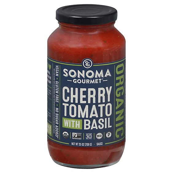 Sonoma Gourmet Pasta Sauce Cherry Tomato with Basil Jar - 25 Oz