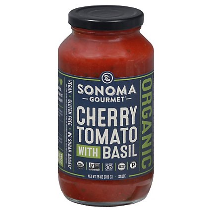 Sonoma Gourmet Pasta Sauce Cherry Tomato with Basil Jar - 25 Oz - Image 1