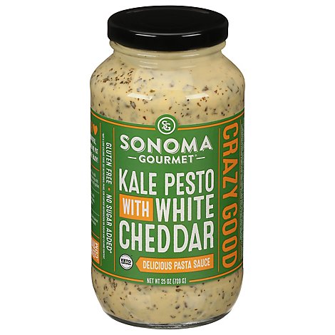 Sonoma Gourmet Pasta Sauce Kale Pesto with White Cheddar Jar - 25 Oz