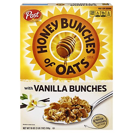 Post Honey Bunches of Oats Vanilla Breakfast Cereal Family Size Box - 18 Oz - Image 3