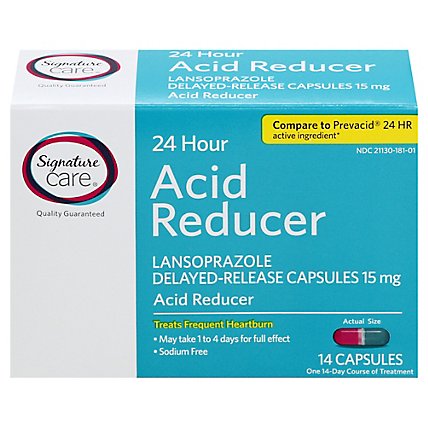 Signature Care Acid Reducer 24 Hour Lansoprazole Delayed Release 15mg Capsule - 14 Count - Image 3
