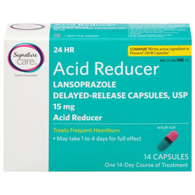 Signature Select/Care Acid Reducer 24 Hour Lansoprazole Delayed Release 15mg Capsule - 14 Count - Image 3