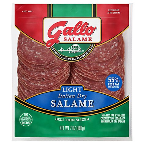 Gallo Salame Deli Thin Sliced Light Italian Dry Salame - 7 Oz