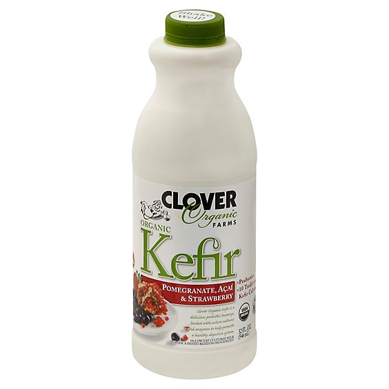 Clover Organic Kefir Pomegranate Acai & Strawberry - 32 Oz