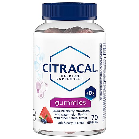 Citracal Calcium Supplement + D3 Gummies - 70 Count