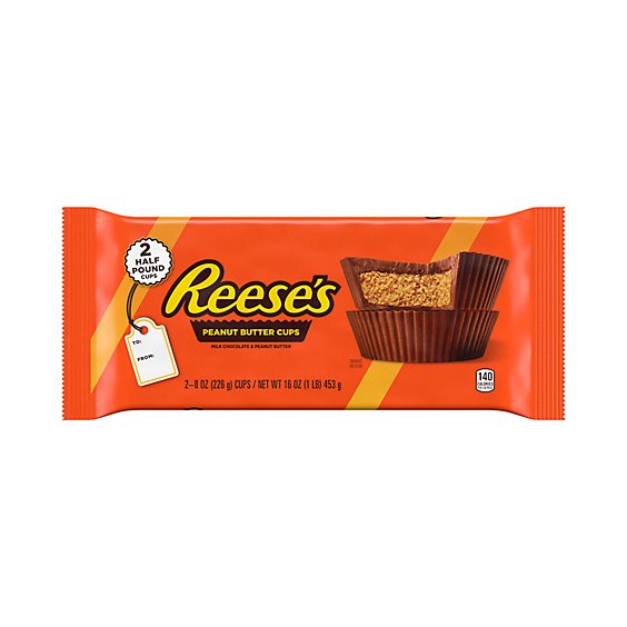 Reese's Milk Chocolate Peanut Butter Half Pound Cups Candy Pack - 2-16 Oz