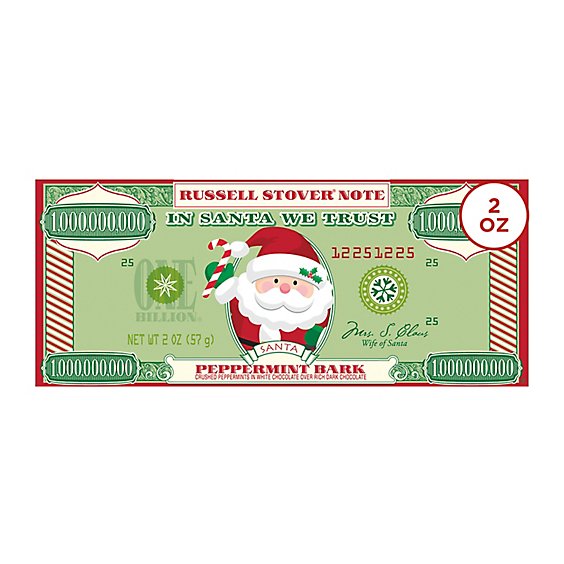 Russell Stover Peppermint Bark Santa Money Bar - 2 Oz