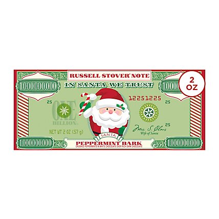 Russell Stover Peppermint Bark Santa Money Bar - 2 Oz - Image 1