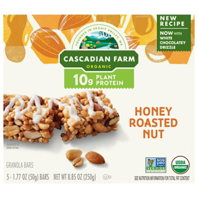 Cascadian Farm Organic Protein Bars Chewy Honey Roasted Nut - 5-1.77 Oz