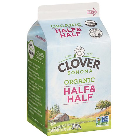 Clover Organic Farms Half & Half - 16 Fl. Oz.