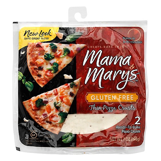 Mama Marys Pizza Crust Gourmet Gluten Free Bag 2 Count - 6 Oz