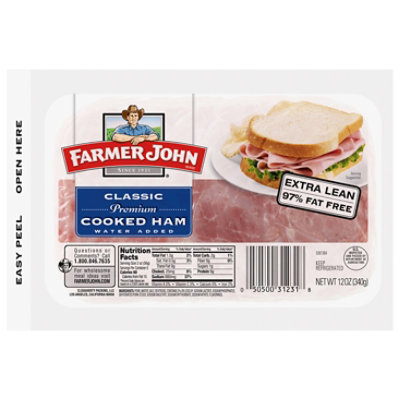 Farmer John Sliced Cooked Ham - 12 Oz - Image 1