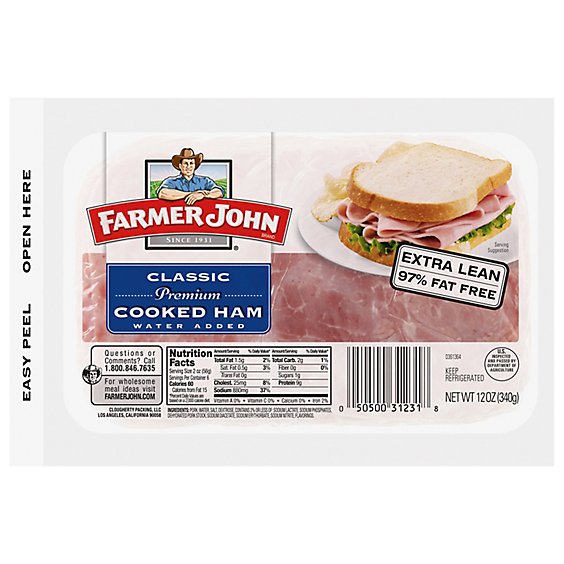 Farmer John Sliced Cooked Ham - 12 Oz
