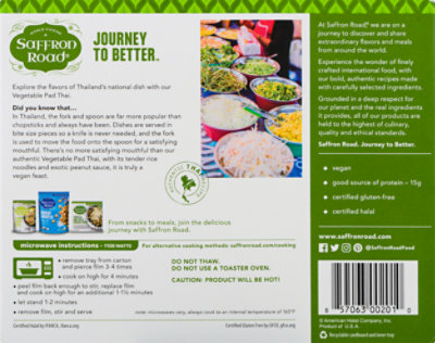 Saffron Road Vegetable Pad Thai Gluten Free Asian Frozen Meal - 10 Oz - Image 5