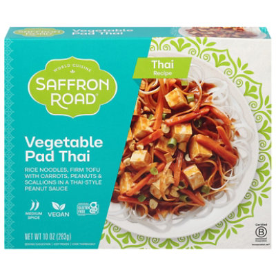 Saffron Road Frozen Entree Halal Vegetable Pad Thai Medium Heat - 10 Oz