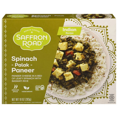 Saffron Road Palak (Spinach) Paneer Gluten Free Indian Frozen Meal - 10 Oz - Image 3