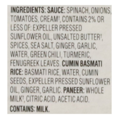 Saffron Road Palak (Spinach) Paneer Gluten Free Indian Frozen Meal - 10 Oz - Image 4