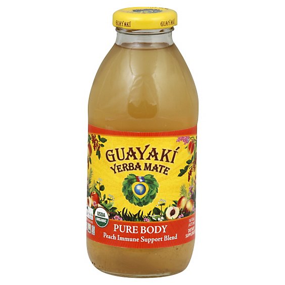 Guayaki Yerba Mate Support Blend Peach Immune Pure Body - 16 Fl. Oz.