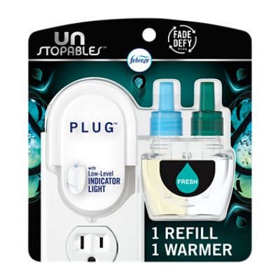 Febreze Unstopables Odor-Eliminating PLUG Air Freshener Single Refill - 0.87 Fl. Oz. - Image 1