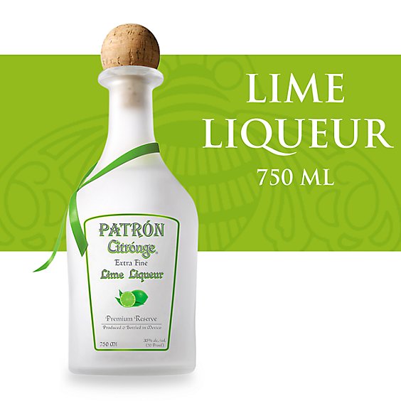 Patron Tequila Citronge Lime Liqueur Extra fine 70 Proof - 750 Ml